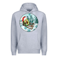 Heather Grey Slide Avocado Premium Hoodie - FaDigitalArtStudio