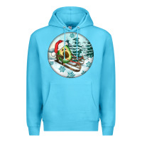 Ocean Blue Slide Avocado Premium Hoodie - FaDigitalArtStudio