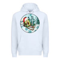 White Slide Avocado Premium Hoodie - FaDigitalArtStudio