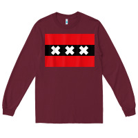Burgundy amsterdam flag souvenir heritage travel gift t shirt Long Sleeve Tee - minhPixels