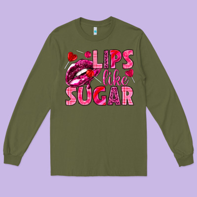 Lips Like Sugar Valentine's Day Long Sleeve Tee Designed By Howdyjamesfarm