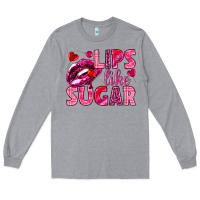 Heather Grey Lips like sugar Valentine's Day Long Sleeve Tee - HowdyJamesFarm