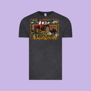 Merry Christmas Farm Tractor Vintage Tee Designed By Ranaportraitstore