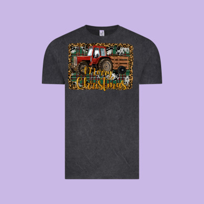 Merry Christmas Farm Tractor Vintage Tee Designed By Ranaportraitstore