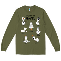 Army Green Frozen 2 Olaf My Signature Moves Long Sleeve Tee - minhPixels