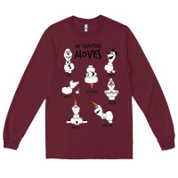 Burgundy Frozen 2 Olaf My Signature Moves Long Sleeve Tee - minhPixels