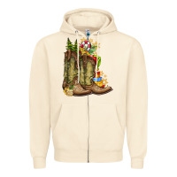 Sandshell Christmas Boots Zipper Hoodie - CowhideDigitalArt