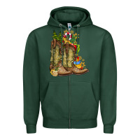 Sports Green Christmas Boots Zipper Hoodie - CowhideDigitalArt