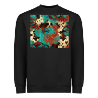 Black Serape Turquoise Glitter Cowhide  Tooled Leather  Tumbler Heavyweight Sweatshirt - FaDigitalArtStudio