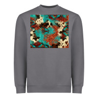 Storm Serape Turquoise Glitter Cowhide  Tooled Leather  Tumbler Heavyweight Sweatshirt - FaDigitalArtStudio