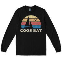 Black Coos Bay Or Vintage Sailboat 70S Throwback Sunset Long Sleeve Tee - minhPixels