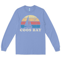 Colony Blue Coos Bay Or Vintage Sailboat 70S Throwback Sunset Long Sleeve Tee - minhPixels