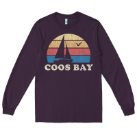 Plum Coos Bay Or Vintage Sailboat 70S Throwback Sunset Long Sleeve Tee - minhPixels