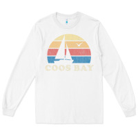 White Coos Bay Or Vintage Sailboat 70S Throwback Sunset Long Sleeve Tee - minhPixels