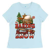 Baby Blue baking through the snow Ladies Tee - Jasminsmagicworld