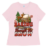 Bubblegum Pink baking through the snow Ladies Tee - Jasminsmagicworld