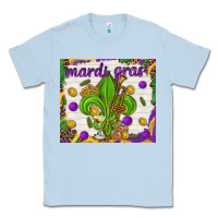 Dusty Blue Mardi Gras fleur de lis Classic Tee - NancyCooperArtShop