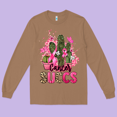 Cancer Succs Cancer Awareness Long Sleeve Tee Designed By Howdyjamesfarm