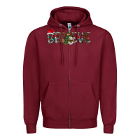 Burgundy Believe Christmas Zipper Hoodie - CowhideDigitalArt