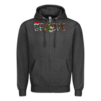 Charcoal Heather Believe Christmas Zipper Hoodie - CowhideDigitalArt