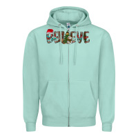 Seafoam Believe Christmas Zipper Hoodie - CowhideDigitalArt