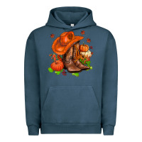 Pigment Midnight Navy fall pumpkins  cowgirl  and roses Urban Hoodie - AdoDesignShop