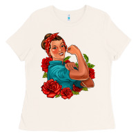 Bone hispanic strong woman with roses Ladies Tee - Jasminsmagicworld