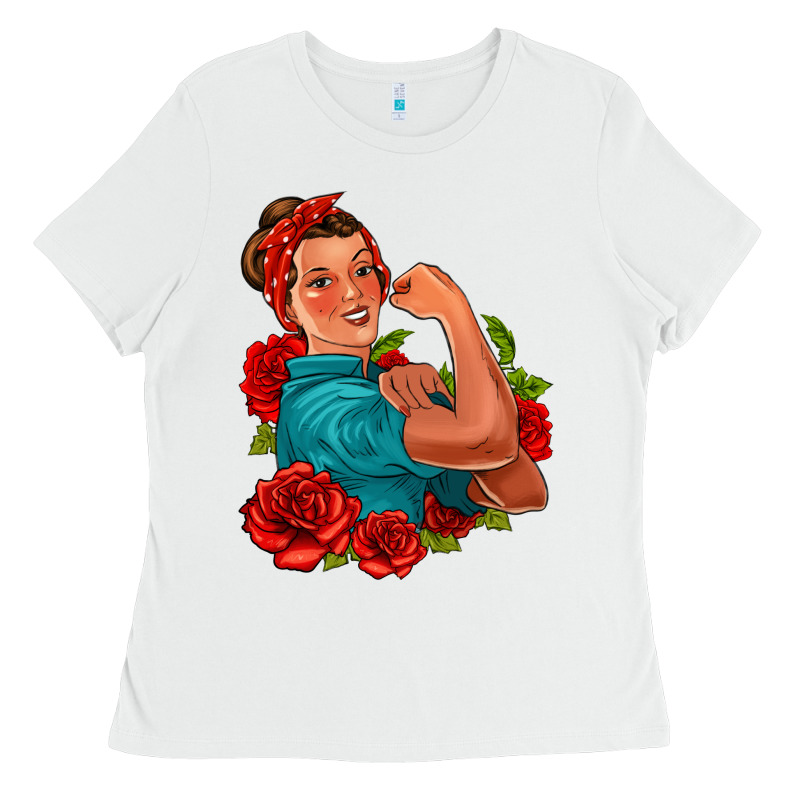 Hispanic Strong Woman With Roses Ladies Tee by Jasminsmagicworld | Teevron