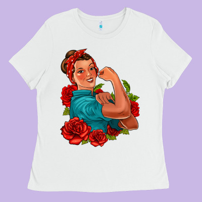 Hispanic Strong Woman With Roses Ladies Tee Designed By Jasminsmagicworld