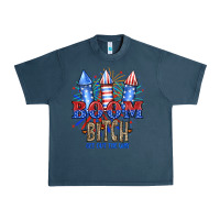 Midnight Navy Boom Bıtch Get Out The Way Urban Heavy Tee - JahusDesignShop