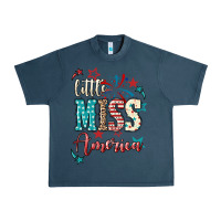 Midnight Navy Little miss America 4th of july Urban Heavy Tee - HowdyJamesFarm