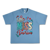 Pebble Blue Little miss America 4th of july Urban Heavy Tee - HowdyJamesFarm