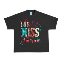 Pigment Black Little miss America 4th of july Urban Heavy Tee - HowdyJamesFarm