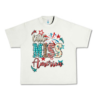 Pistachio Little miss America 4th of july Urban Heavy Tee - HowdyJamesFarm