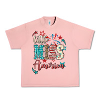 Salmon Little miss America 4th of july Urban Heavy Tee - HowdyJamesFarm
