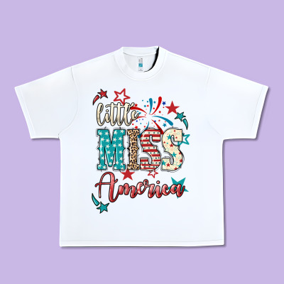 Little Miss America 4th Of July Urban Heavy Tee Designed By Howdyjamesfarm