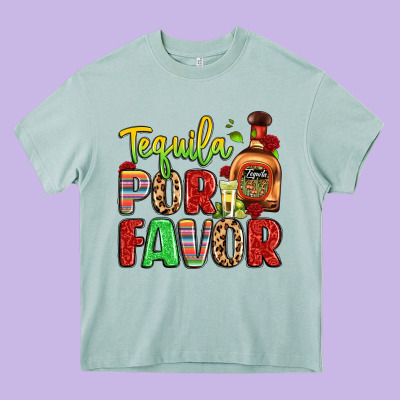 Tequila Por Favor Heavy Core Tee Designed By Lillyallendesigns