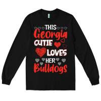 Black this georgia cutie loves her bulldogs fun football Long Sleeve Tee - minhPixels