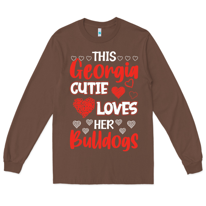 This Georgia Cutie Loves Her Bulldogs Fun Football Long Sleeve Tee by minhPixels | Teevron