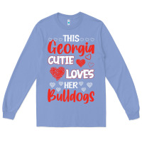Colony Blue this georgia cutie loves her bulldogs fun football Long Sleeve Tee - minhPixels