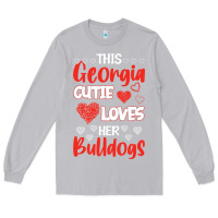 Moon Dust this georgia cutie loves her bulldogs fun football Long Sleeve Tee - minhPixels
