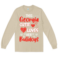 Mushroom this georgia cutie loves her bulldogs fun football Long Sleeve Tee - minhPixels