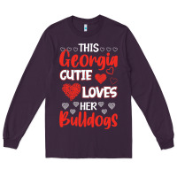 Plum this georgia cutie loves her bulldogs fun football Long Sleeve Tee - minhPixels