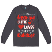 Smoke this georgia cutie loves her bulldogs fun football Long Sleeve Tee - minhPixels