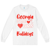 White this georgia cutie loves her bulldogs fun football Long Sleeve Tee - minhPixels