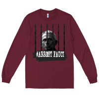 Burgundy Arrest Fauci Essential Long Sleeve Tee - minhPixels