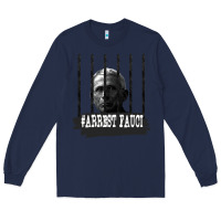 Navy Arrest Fauci Essential Long Sleeve Tee - minhPixels