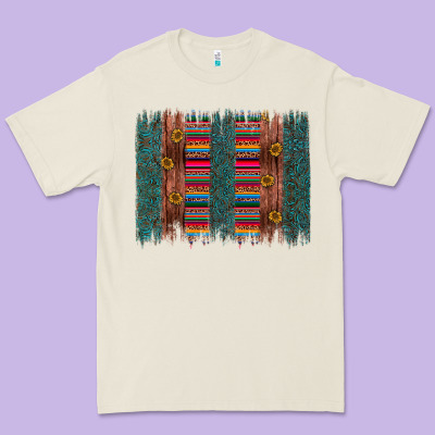 Sunflower Serape Brush Stroke Premium Tee Designed By Artiststas