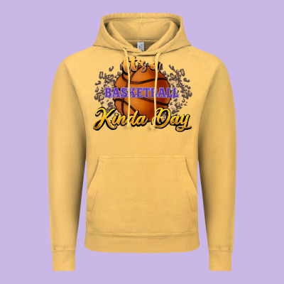 It's A Basketball Kinda Day Vintage Hoodie Designed By Howdyjamesfarm