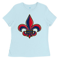 Baby Blue louisiana fleur de lis Ladies Tee - BarkalooDesign